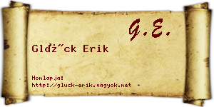 Glück Erik névjegykártya